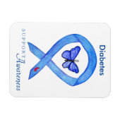 Diabetes Awareness Ribbon Butterfly Fridge Magnets Magneet (Horizontaal)