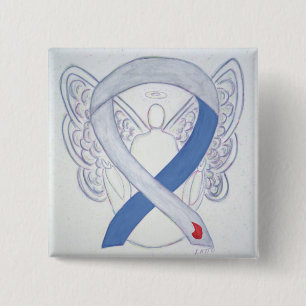 Diabetes Awareness Ribbon Custom Angel IDDM Pins Vierkante Button 5,1 Cm