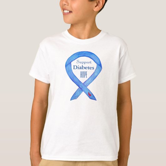 Diabetes Awareness Ribbon Custom Art Shirten T-shirt (Voorkant)