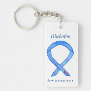 Diabetes Awareness Ribbon Custom Sleutelhangers