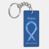 Diabetes Awareness Ribbon Custom Sleutelhangers (Voorkant Links)