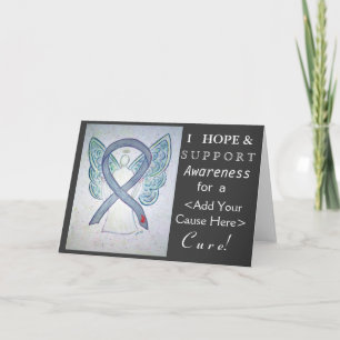 Diabetes Awareness Ribbon Custom Want Angel-kaarte Feestdagen Kaart