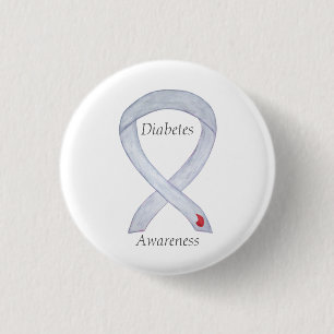 Diabetes Awareness Ribbon Gepersonaliseerd Art Pin Ronde Button 3,2 Cm