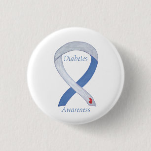Diabetes Awareness Ribbon Gepersonaliseerd Art Pin Ronde Button 3,2 Cm