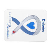 Diabetes Awareness Ribbon Heart Fridge Magnets Magneet (Horizontaal)