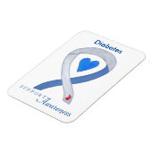 Diabetes Awareness Ribbon Heart Fridge Magnets Magneet (Linkerzijde)