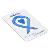 Diabetes Awareness Ribbon Heart Fridge Magnets Magneet (Rechterzijde)