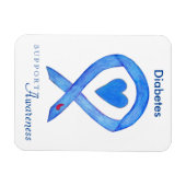 Diabetes Awareness Ribbon Heart Fridge Magnets Magneet (Horizontaal)