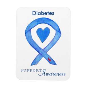 Diabetes Awareness Ribbon Heart Fridge Magnets Magneet