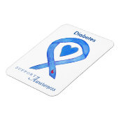 Diabetes Awareness Ribbon Heart Fridge Magnets Magneet (Linkerzijde)
