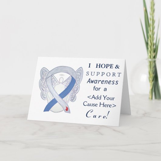 Diabetes Awareness Ribbon IDDM Angel - Aangepaste  Kaart (Voorkant)