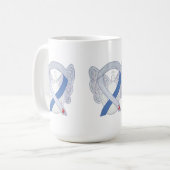 Diabetes Awareness Ribbon IDDM Angel Art Mok (Voorkant links)