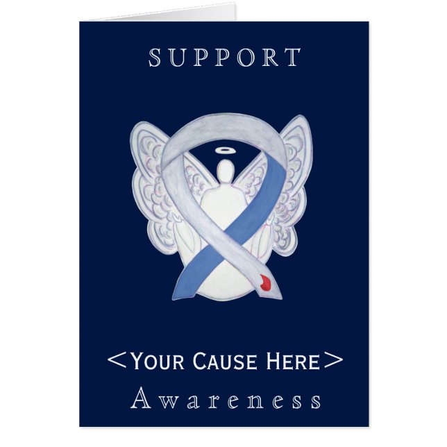 Diabetes Awareness Ribbon IDDM Angel Custom Card (Voorkant)