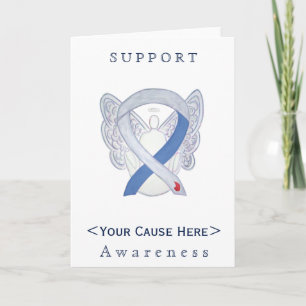Diabetes Awareness Ribbon IDDM Angel Custom Card Kaart