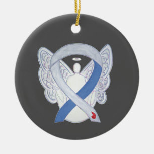 Diabetes Awareness Ribbon IDDM Angel Ornaments Keramisch Ornament