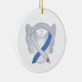 Diabetes Awareness Ribbon IDDM Angel Ornaments Keramisch Ornament (Rechts)