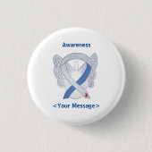 Diabetes Awareness Ribbon IDDM Angel Pin Ronde Button 3,2 Cm (Voorkant)