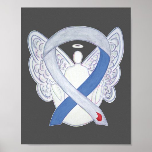 Diabetes Awareness Ribbon IDDM Angel Poster Print (Voorkant)