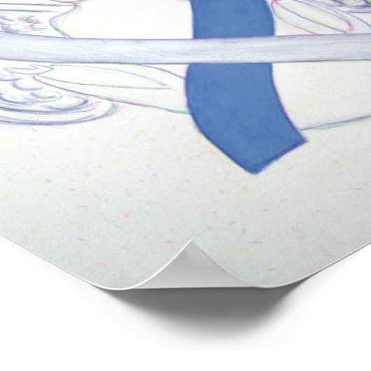 Diabetes Awareness Ribbon IDDM Angel Poster Print (Hoek)
