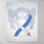 Diabetes Awareness Ribbon IDDM Angel Poster Print (Voorkant)