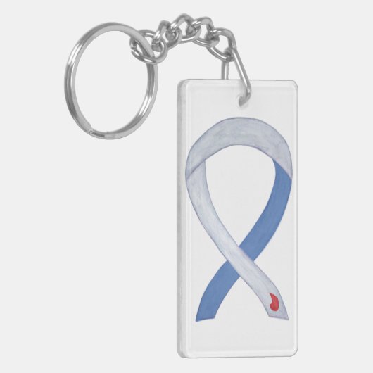 Diabetes Awareness Ribbon IDDM Custom Key chain Sleutelhanger (Voorkant Links)