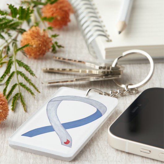 Diabetes Awareness Ribbon IDDM Custom Key chain Sleutelhanger (Voorkant Rechts)
