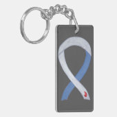 Diabetes Awareness Ribbon IDDM Custom Key chain Sleutelhanger (Voorkant Links)