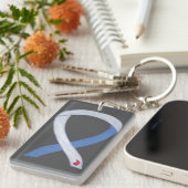 Diabetes Awareness Ribbon IDDM Custom Key chain Sleutelhanger (Voorkant Rechts)