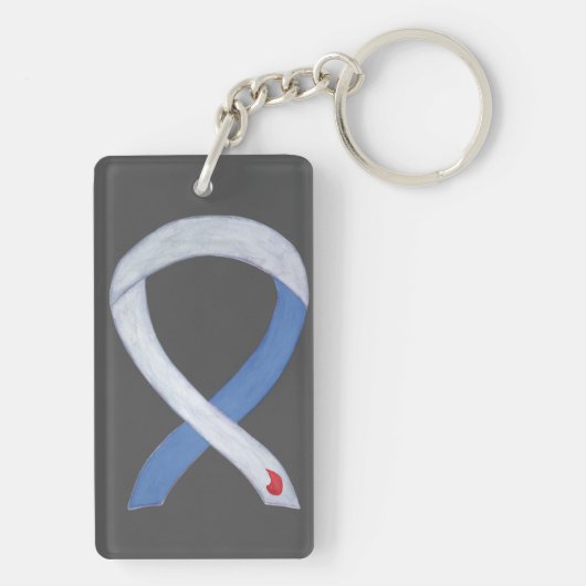 Diabetes Awareness Ribbon IDDM Custom Key chain Sleutelhanger (achterkant)
