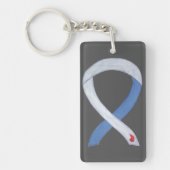 Diabetes Awareness Ribbon IDDM Custom Key chain Sleutelhanger (Voorkant)