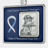 Diabetes Awareness Ribbon IDDM Custom Ornament (Links)