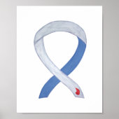 Diabetes Awareness Ribbon IDDM Custom Poster Print (Voorkant)