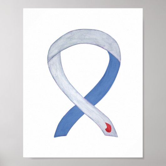Diabetes Awareness Ribbon IDDM Custom Poster Print (Voorkant)