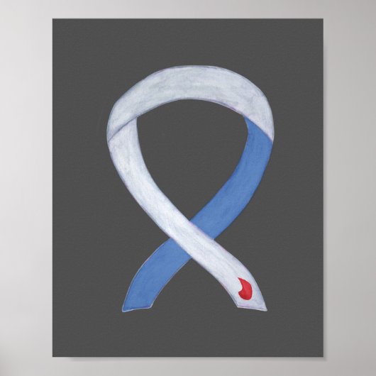 Diabetes Awareness Ribbon IDDM Custom Poster Print (Voorkant)