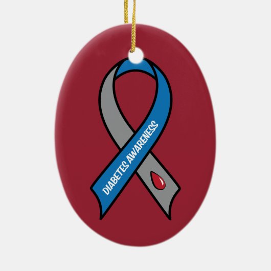 Diabetes Awareness Ribbon Keramisch Ornament (Achterkant)