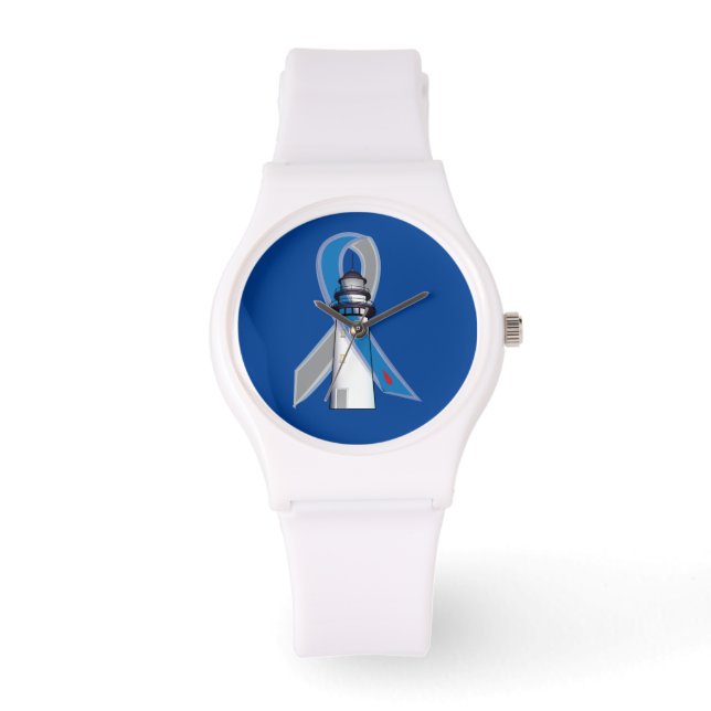 Diabetes Awareness Ribbon Lighthouse of Hope Horloge (Voorkant)