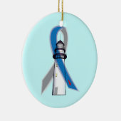 Diabetes Awareness Ribbon Lighthouse of Hope Keramisch Ornament (Rechts)