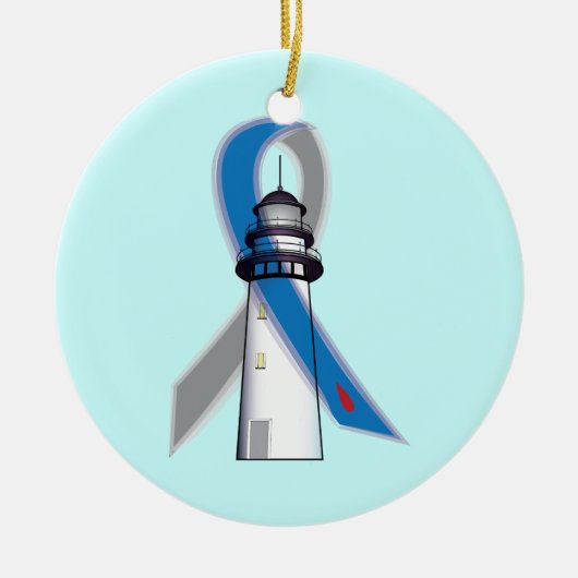 Diabetes Awareness Ribbon Lighthouse of Hope Keramisch Ornament (Voorkant)