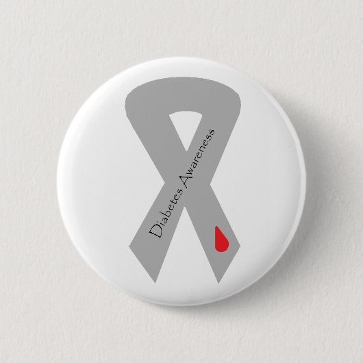 Diabetes Awareness Ribbon Pin Ronde Button 5,7 Cm (Voorkant)