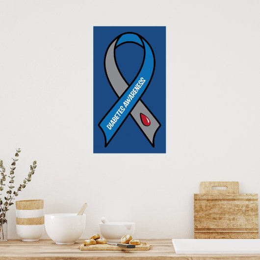Diabetes Awareness Ribbon Poster (Keuken)