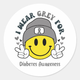 Diabetes Awareness Ribbon Support Giften Ronde Sticker