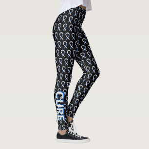 Diabetes Awareness Ribbon Type 1 Custom Leggings