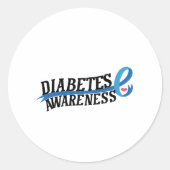 Diabetes Awareness Ronde Sticker (Voorkant)