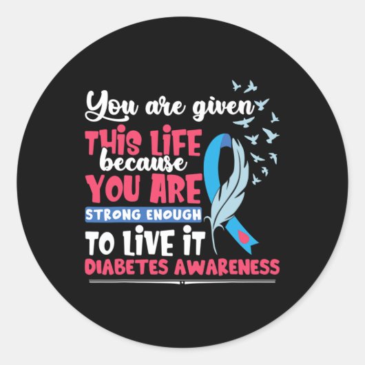 Diabetes Awareness Ronde Sticker (Voorkant)