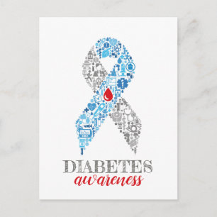 Diabetes Awareness Schleife Briefkaart