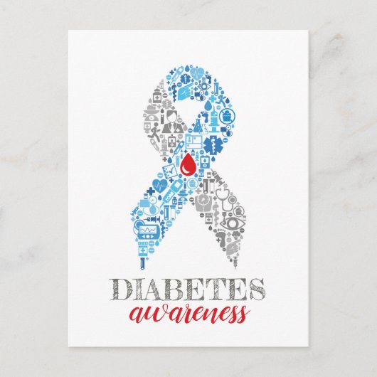 Diabetes Awareness Schleife Briefkaart (Voorkant)