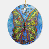 Diabetes Awareness Support Butterfly Art Ornament (Links)
