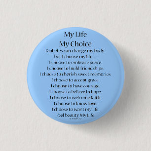 Diabetes Awareness Support My Life Poem Buttonnen Ronde Button 3,2 Cm