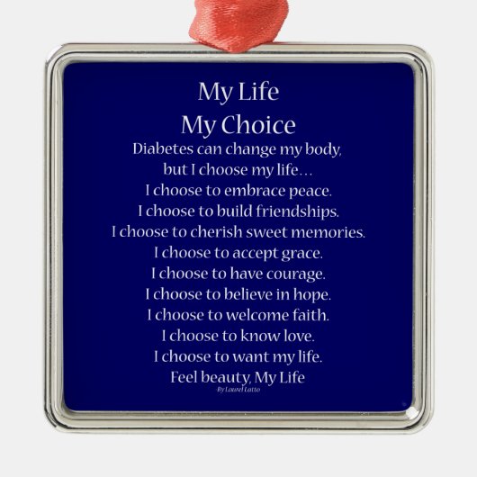 Diabetes Awareness Support Poem Charm Ornaments Metalen Ornament (Voorkant)