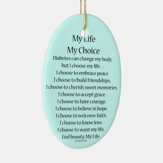 Diabetes Awareness Support Poem Ornament Pendants (Rechts)